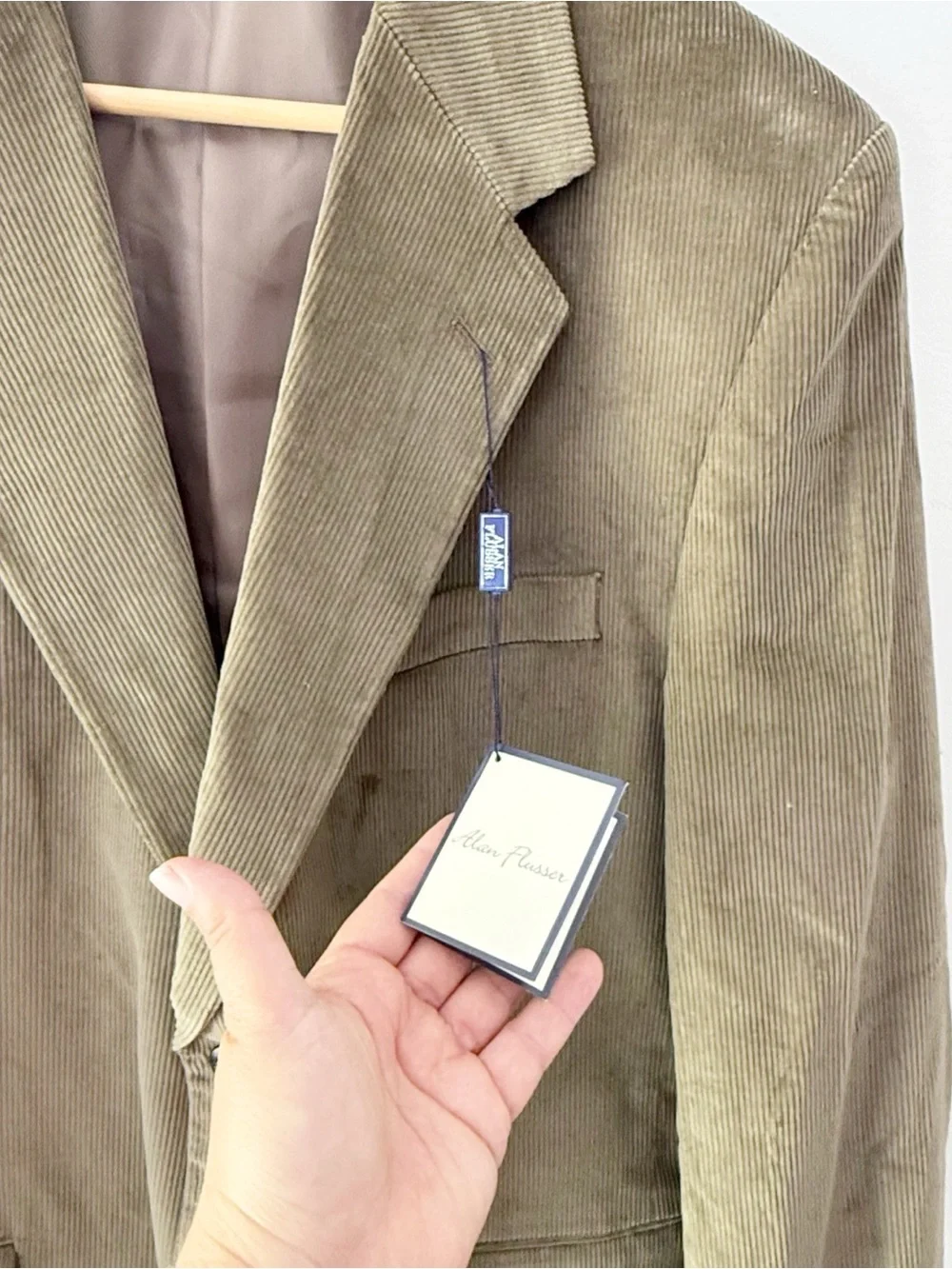 NWT Alan Flusser Men 100% Cotton Corduroy Blazer Jacket Sport Coat 42L Academia